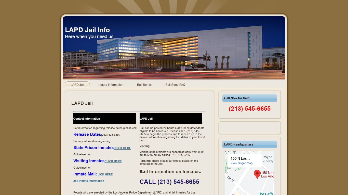 LAPD Jail Info